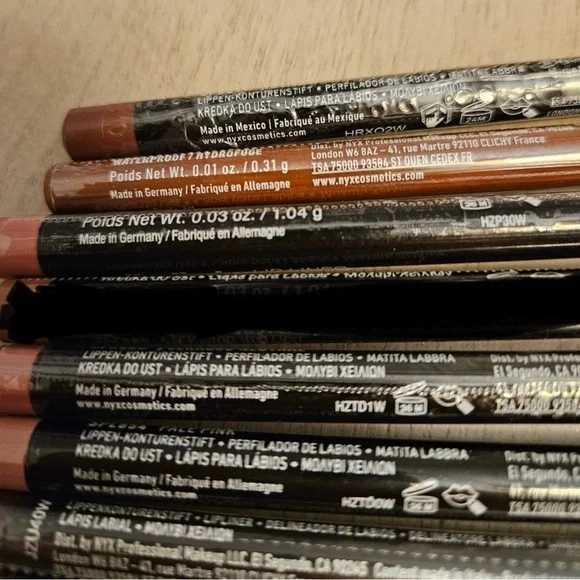 NYX GERMANY Made Lip Liner Pencils OG Bundle of 7 Nude / Neutral / Brown - Picture 6 of 7